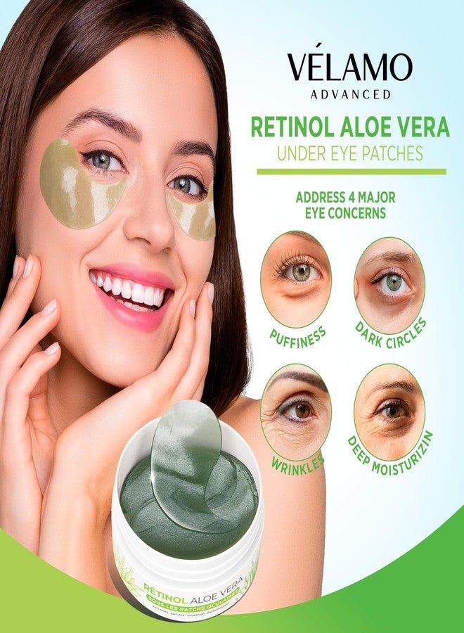 VELAMO ADVANCED Under Eye Patches: Aloe Vera Under Eye Mask for Dark Circles - Retinol Eye Patches for Wrinkles and Puffiness - Under Eye Bags Dark Circles Treatment for Women and Men 60 Pcs - Image 2